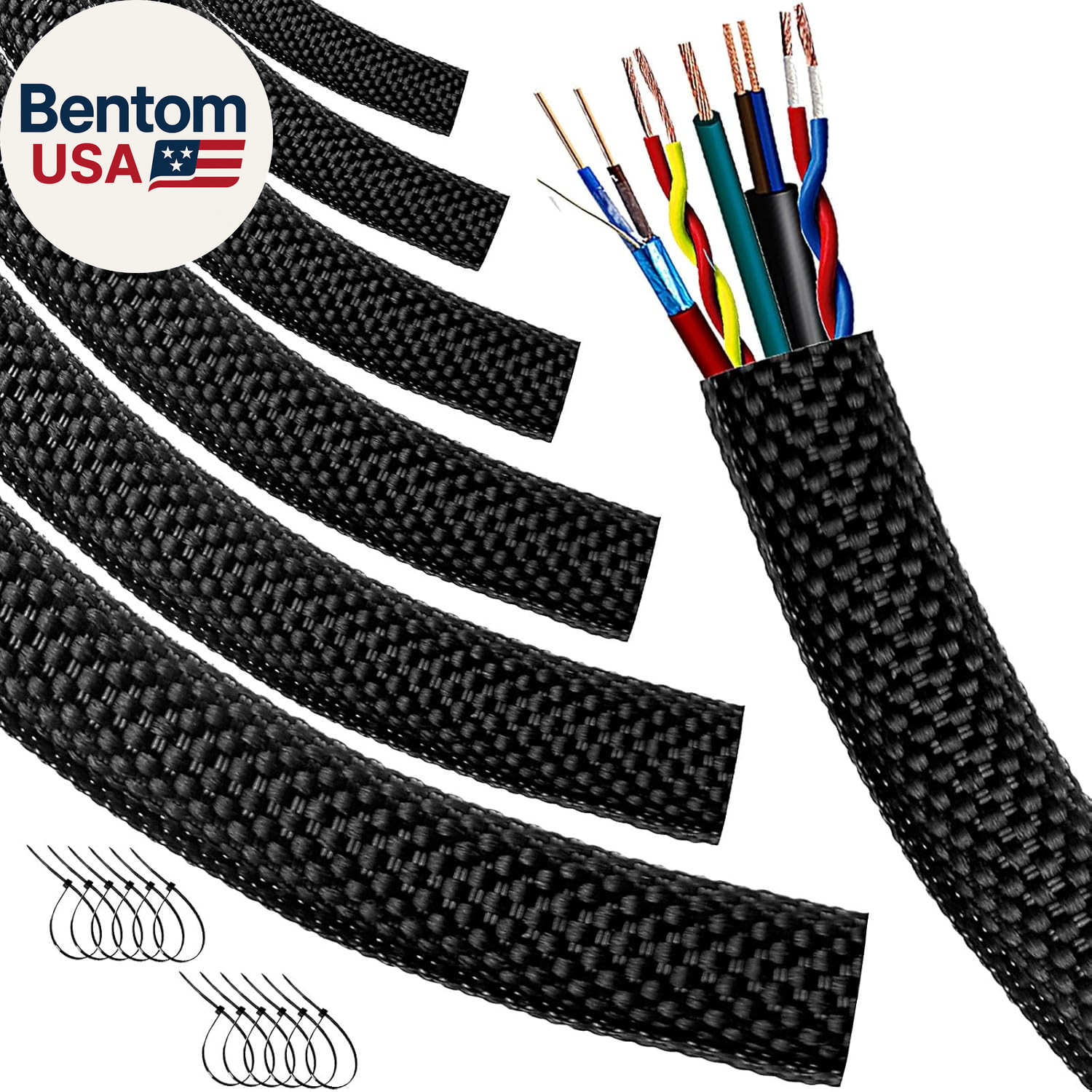 Automotive Wire Loom High Temperature Braided Wire Loom, Split-Sleeve Heat Resis