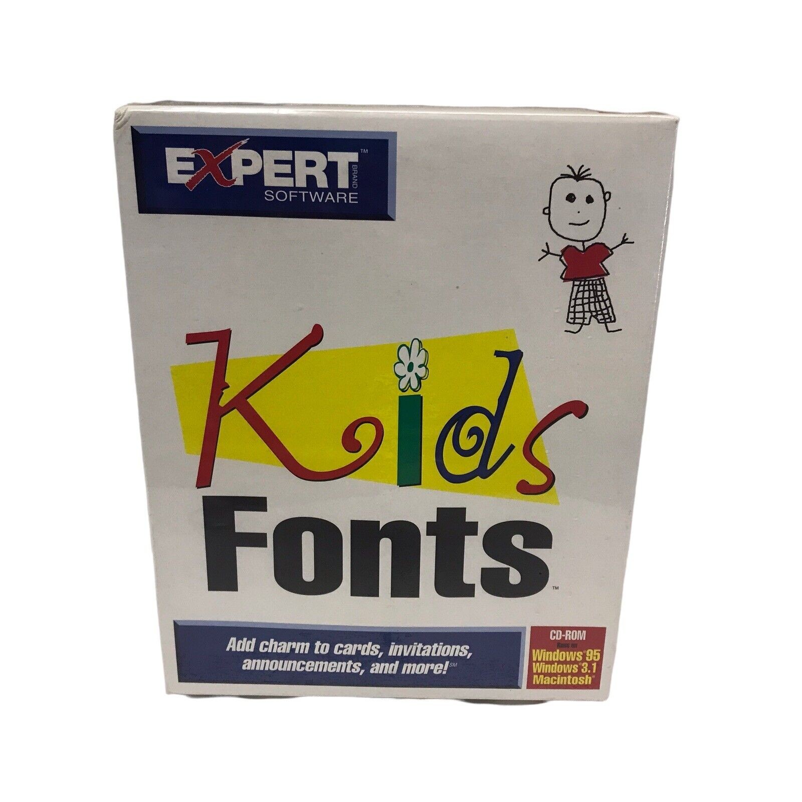 Vintage Expert Kids Fonts Windows 95 & 3.1 New Sealed 1996