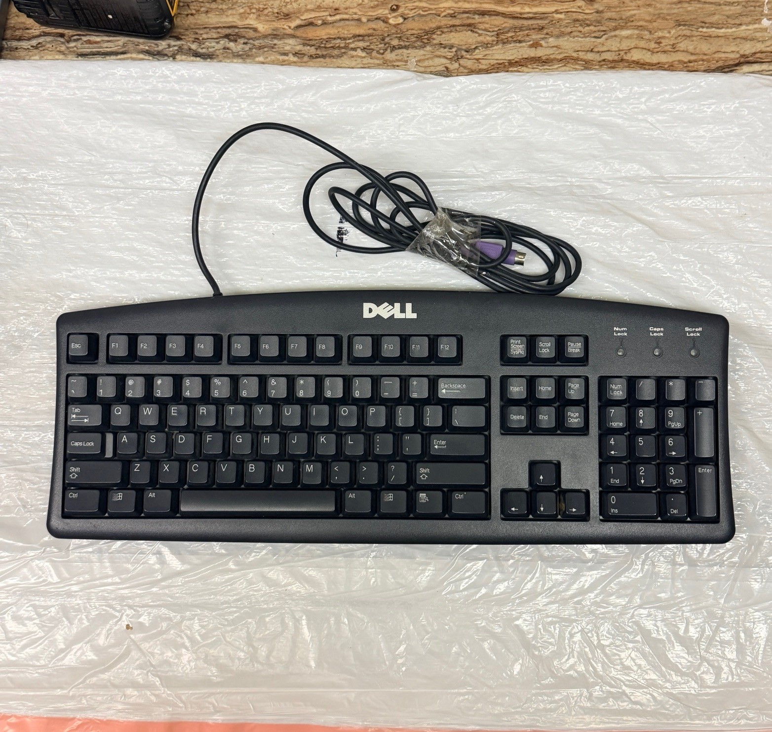 Dell Keyboard Computer Desktop RT7D20 Wired PS 04N454 4N454 BLACK US QWERTY