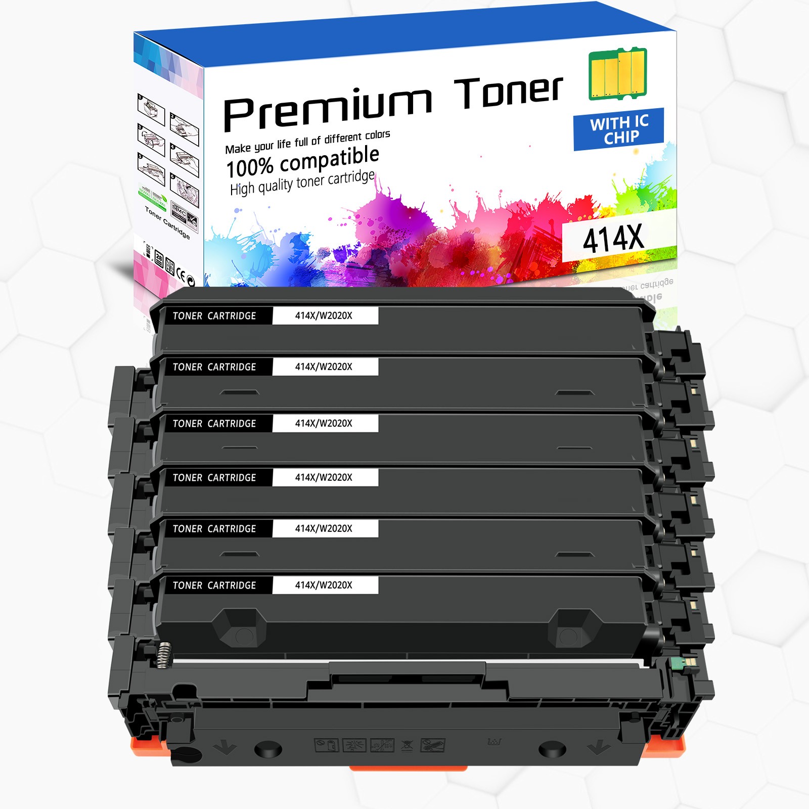 6PK Toner Cartridge BK for HP 414X LaserJet Pro M454dn M454dw MFP M480f M479