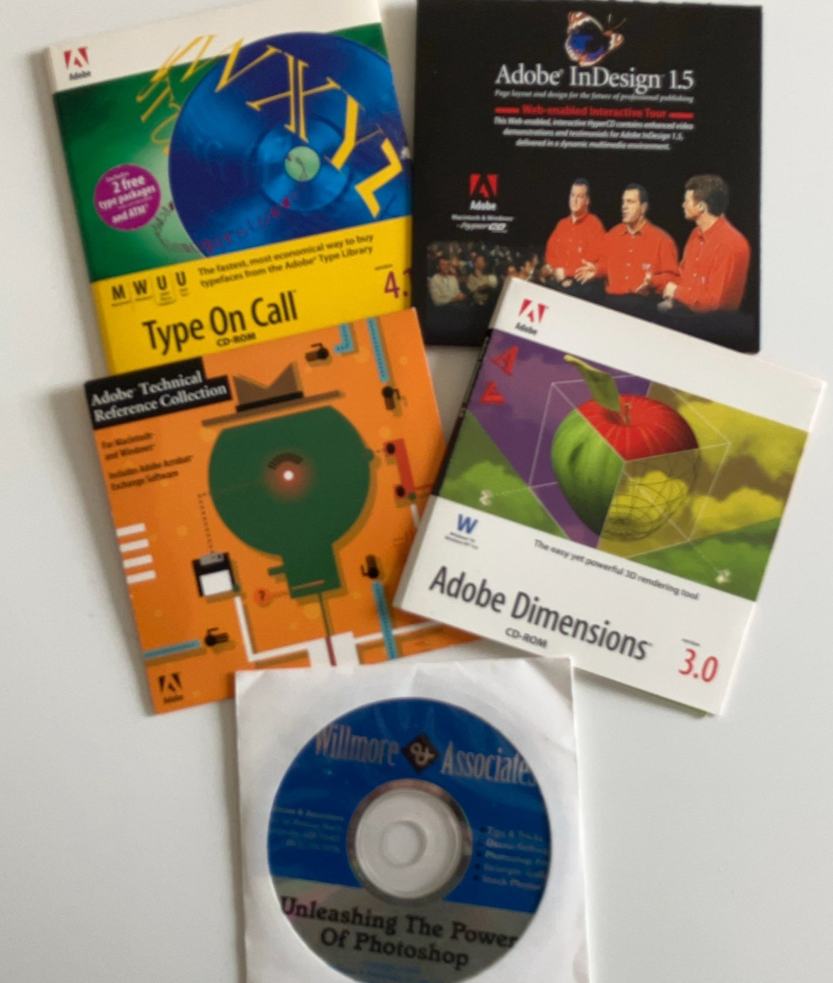 ADOBE Vintage Lot ~ Software Apps + Demos +  Training Discs ~ 90s-2000s Y2K CDs