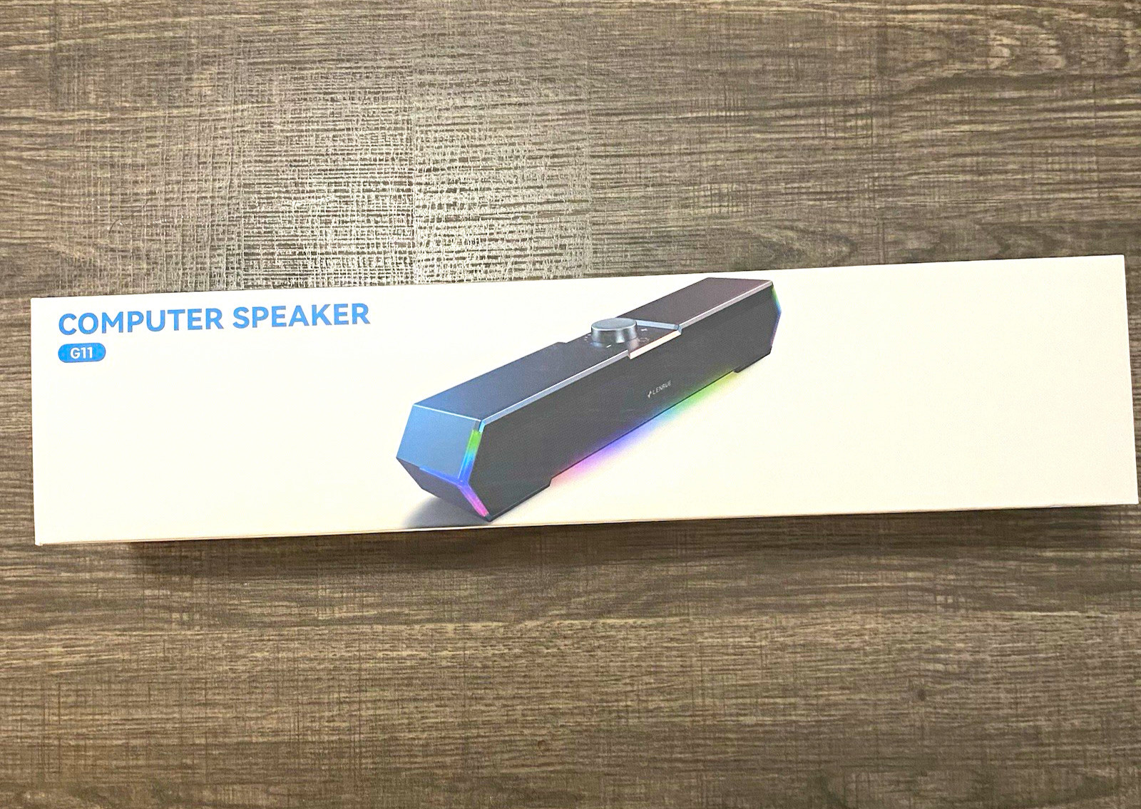 LENRUE G11 2.0 USB Powered Soundbar Speaker - 3.5mm AUX  - Touch Lights - Black