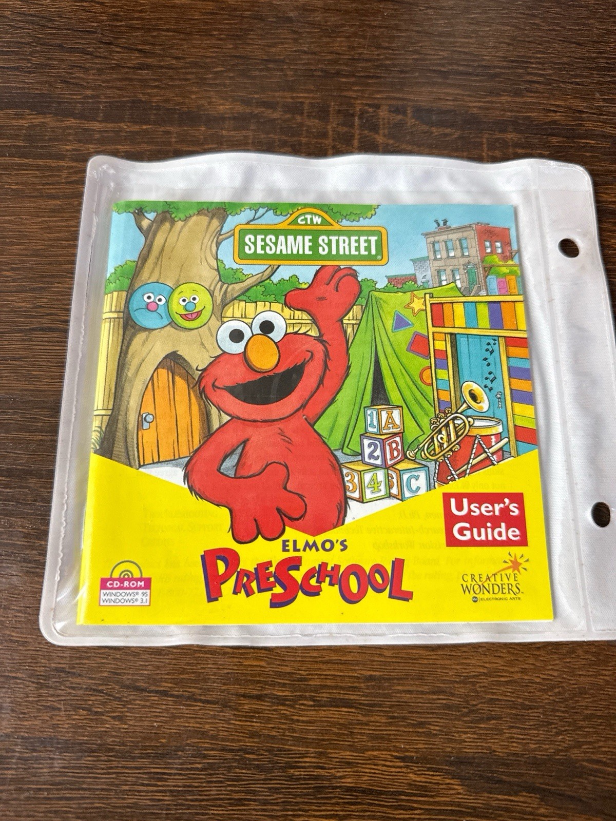 Vintage 1996 Sesame Street Elmo's Preschool PC CD-ROM Creative Wonders Manual