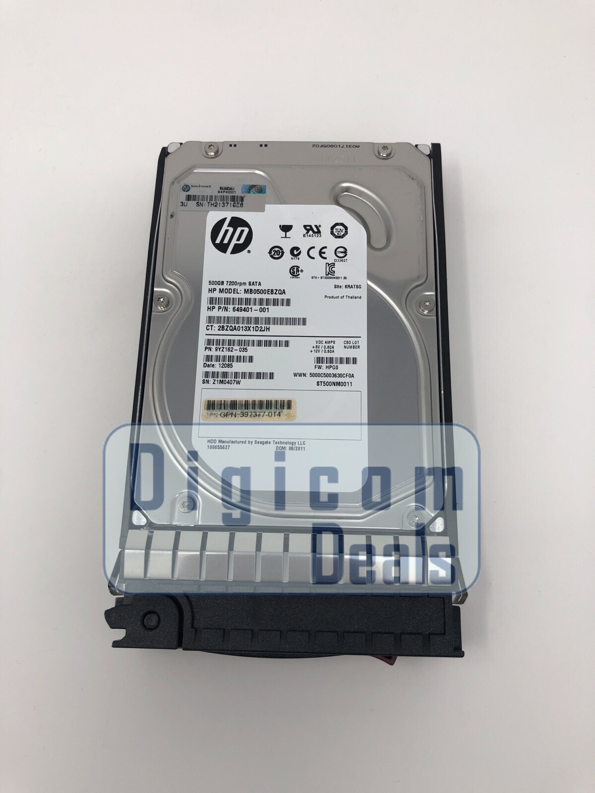 649401-001 MB0500EBZQA HPE 500GB 7.2K RPM 3Gb/s 3.5" SATA Hard Drive W/ Tray