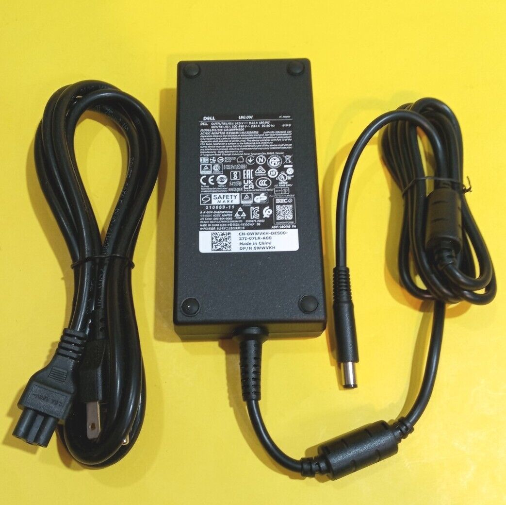 Genuine Dell 180.0W DA180PM200 19.5V 9.23A Laptop Power Adapter Charger 