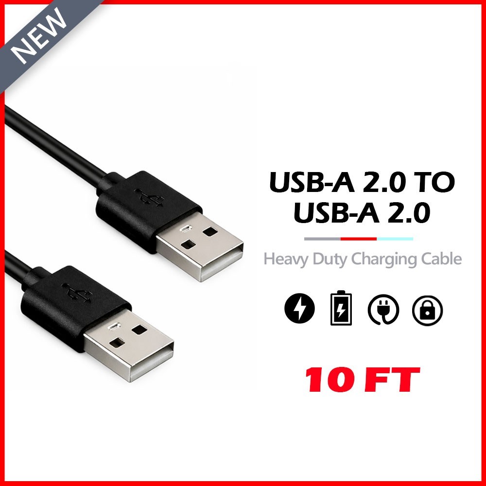 B2G1 USB 2.0 A Male USB to A Male USB Cable High Speed Data Transfer Cord 10Ft