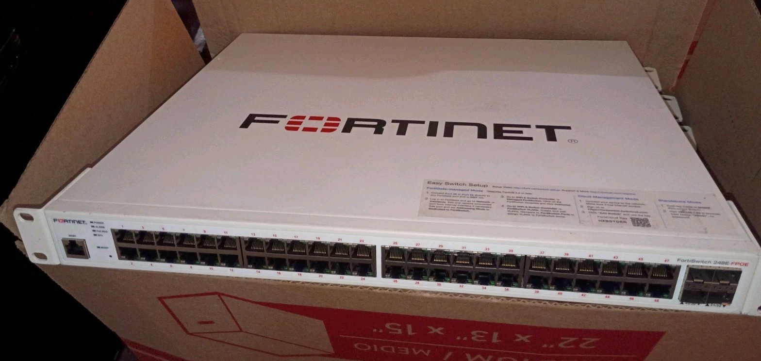 Fortinet FS-248E-FPOE FortiSwitch 48-Port PoE Gigabit Switch W/ Power Cord Used