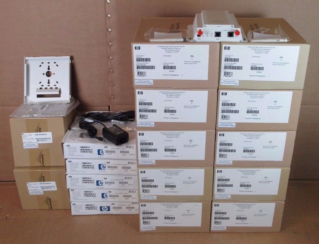 10x HP ProCurve MSM325 Wireless Access Point PoE J9373B + Brackets & AC Adapters