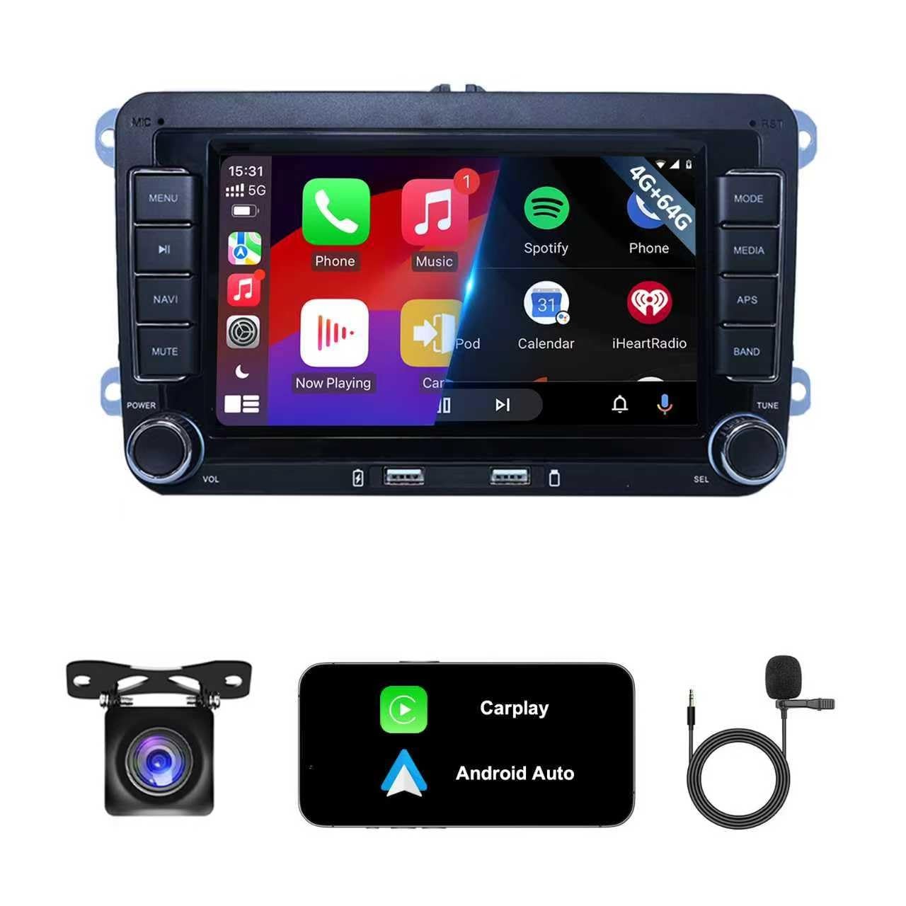 Ichuangxin 4G+64G Android13 7 Inch IPS Screen Wireless Apple CarPlay Android ...