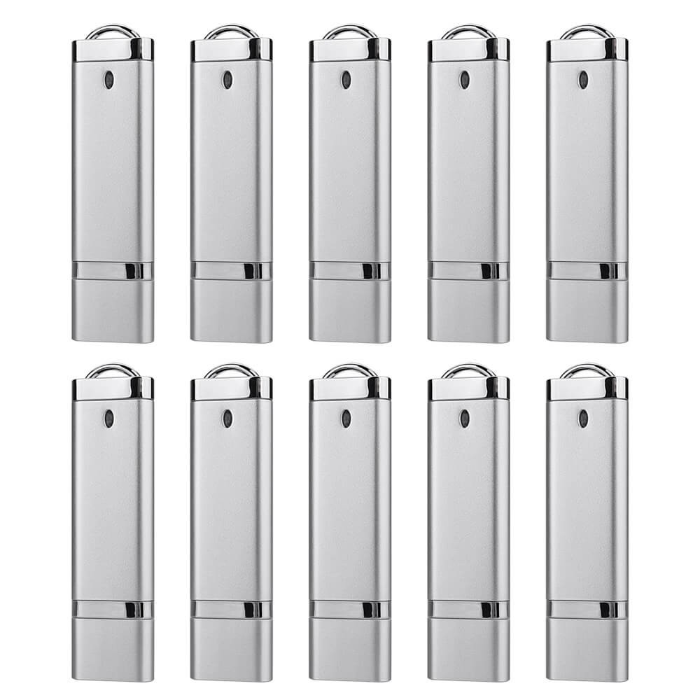 Kootion USB 2.0 8GB 10 Pack USB Flash Drives Memory Stick External Drive Silver