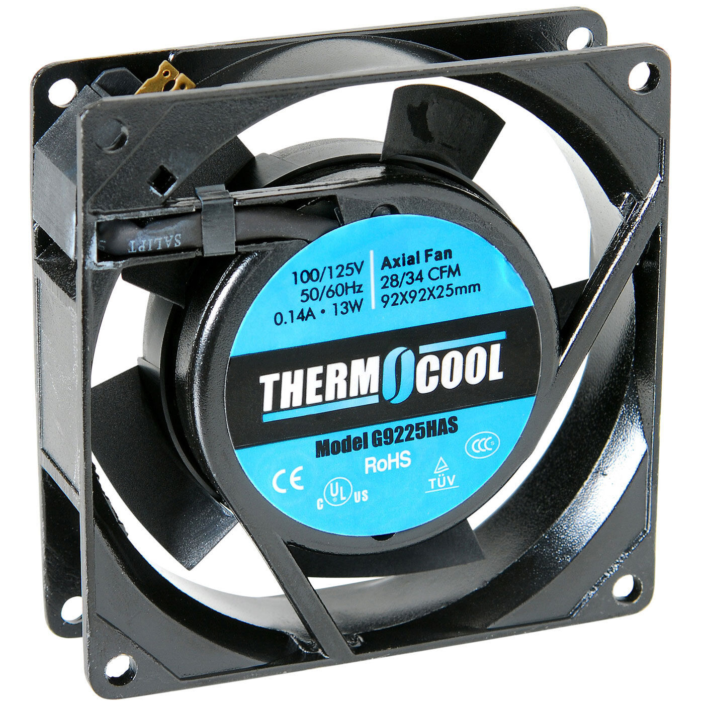 Thermocool 110 VAC Fan 92 x 25mm Sleeve Bearing 28 CFM