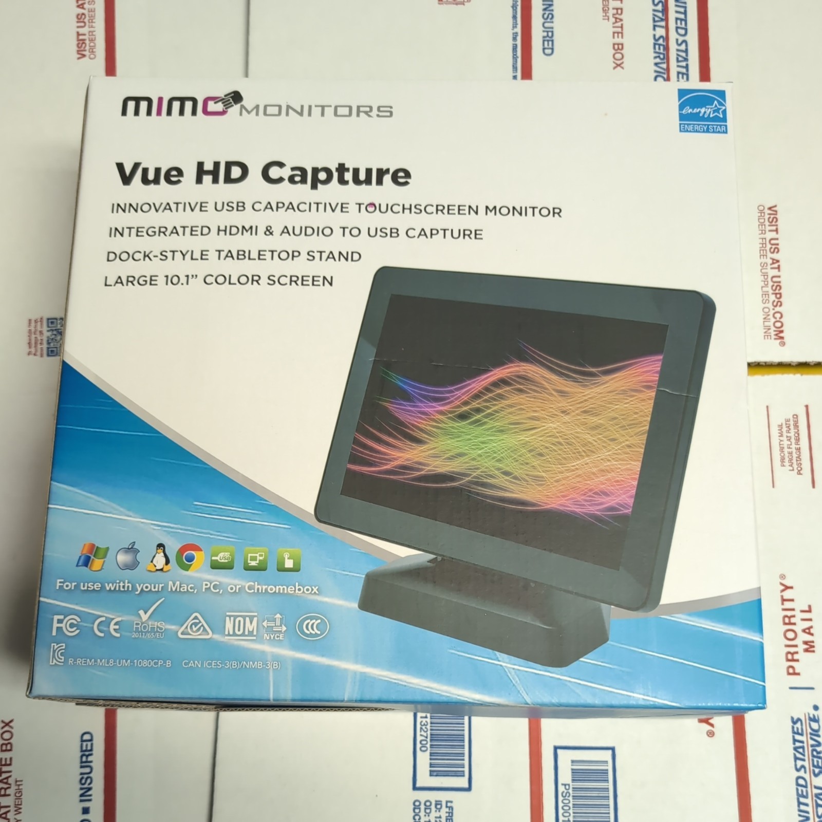 Mimo Monitors Vue HD Capture 10.1” Capacitive Touchscreen USB Monitor HDMI