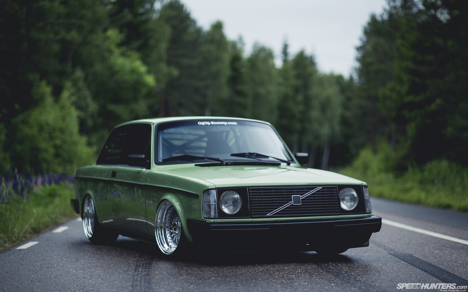 Cars trees old volvo outdoors roads tuning Desk Mat Stitched