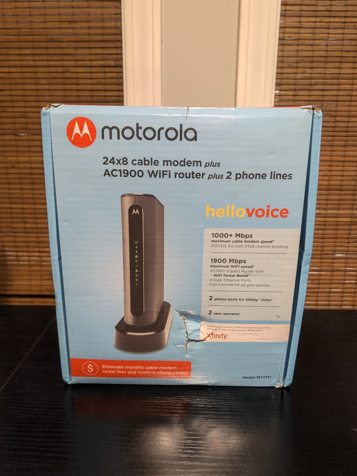 Motorola MT7711 24x8 Cable Modem + AC1900 WiFi Router + 2 Phone Line