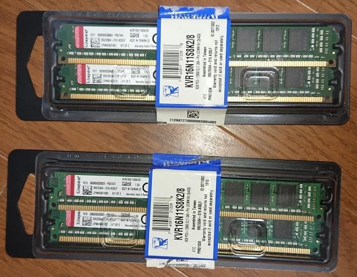 Kingston DDR3 1600 16GB 4x4GB Desktop Memory KVR16N11S8K2/8 Tested