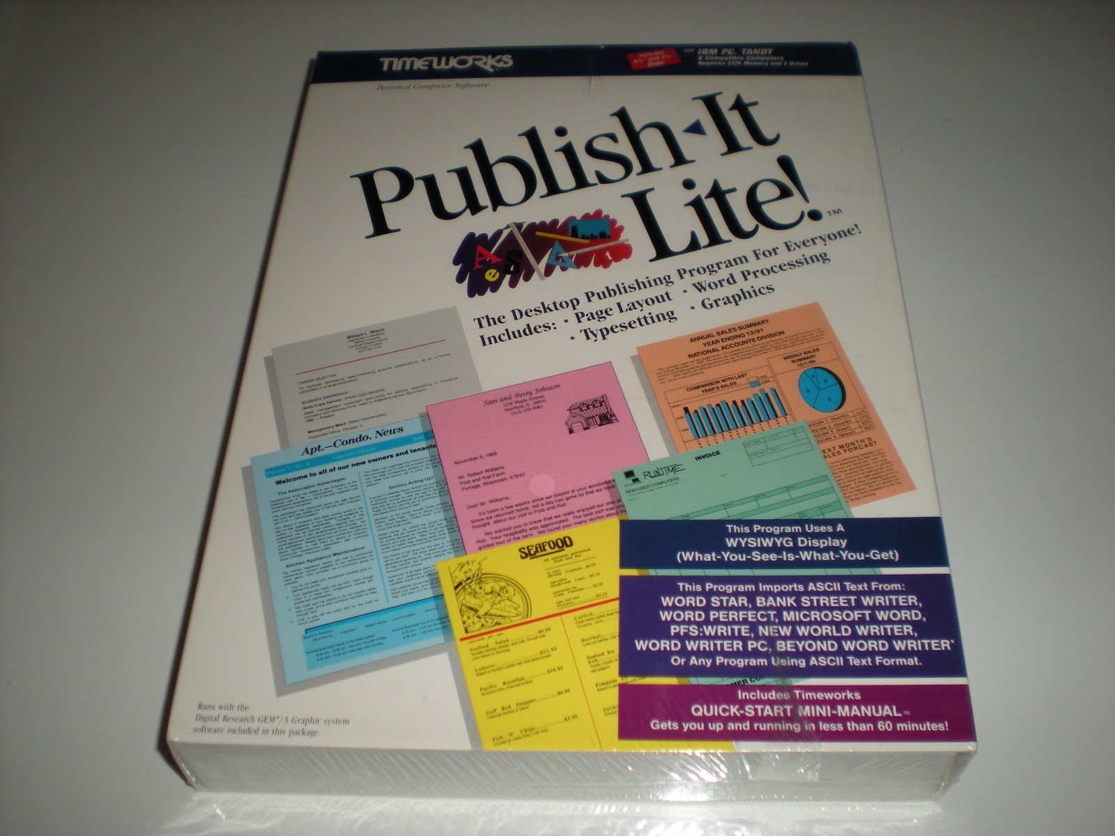 Timeworks Publish-It Lite dos desktop publishing. New.