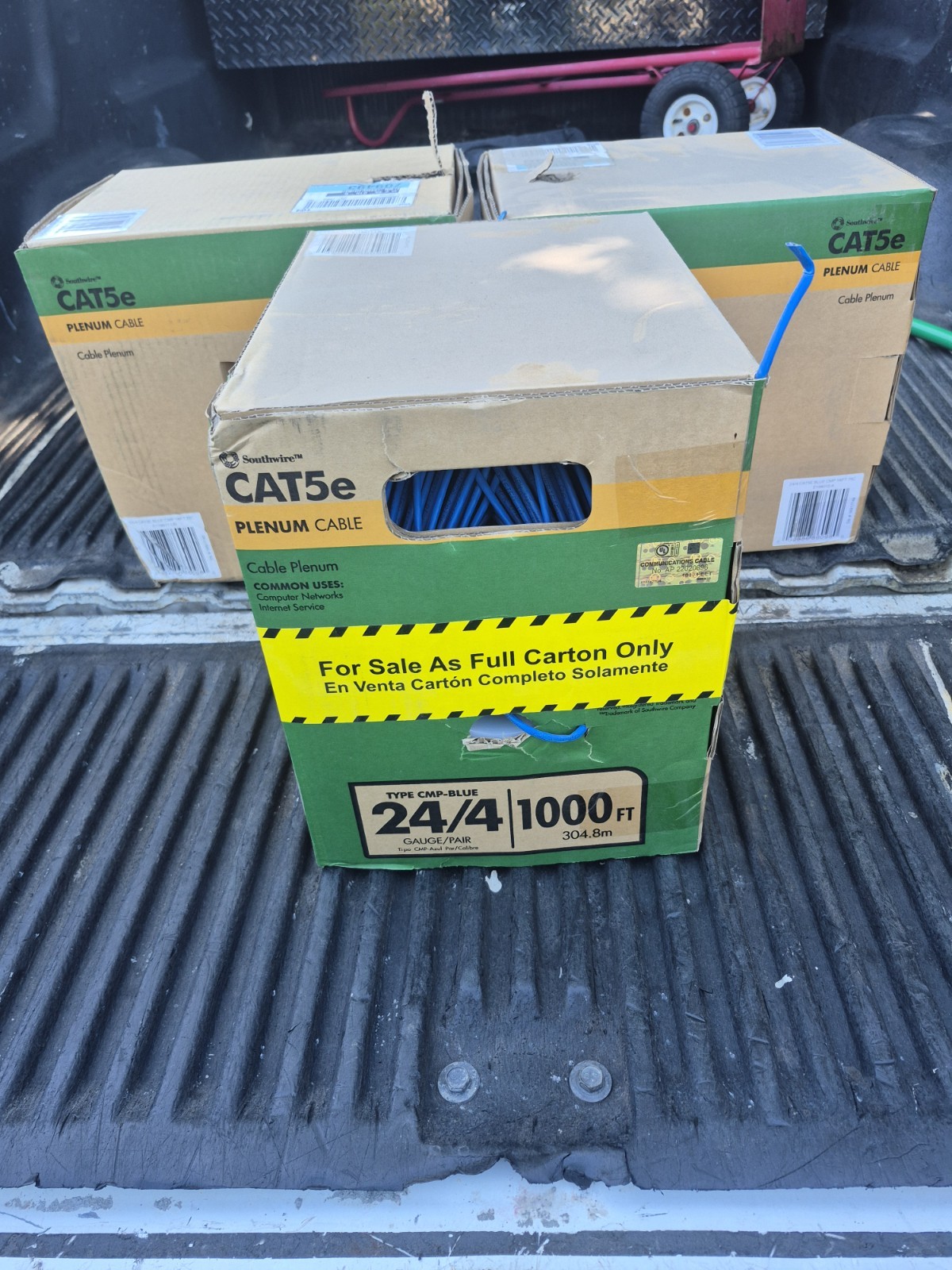 Southwire 1000 ft. Blue 24/4 CAT5e CMP (Plenum) Data Cable 56917749