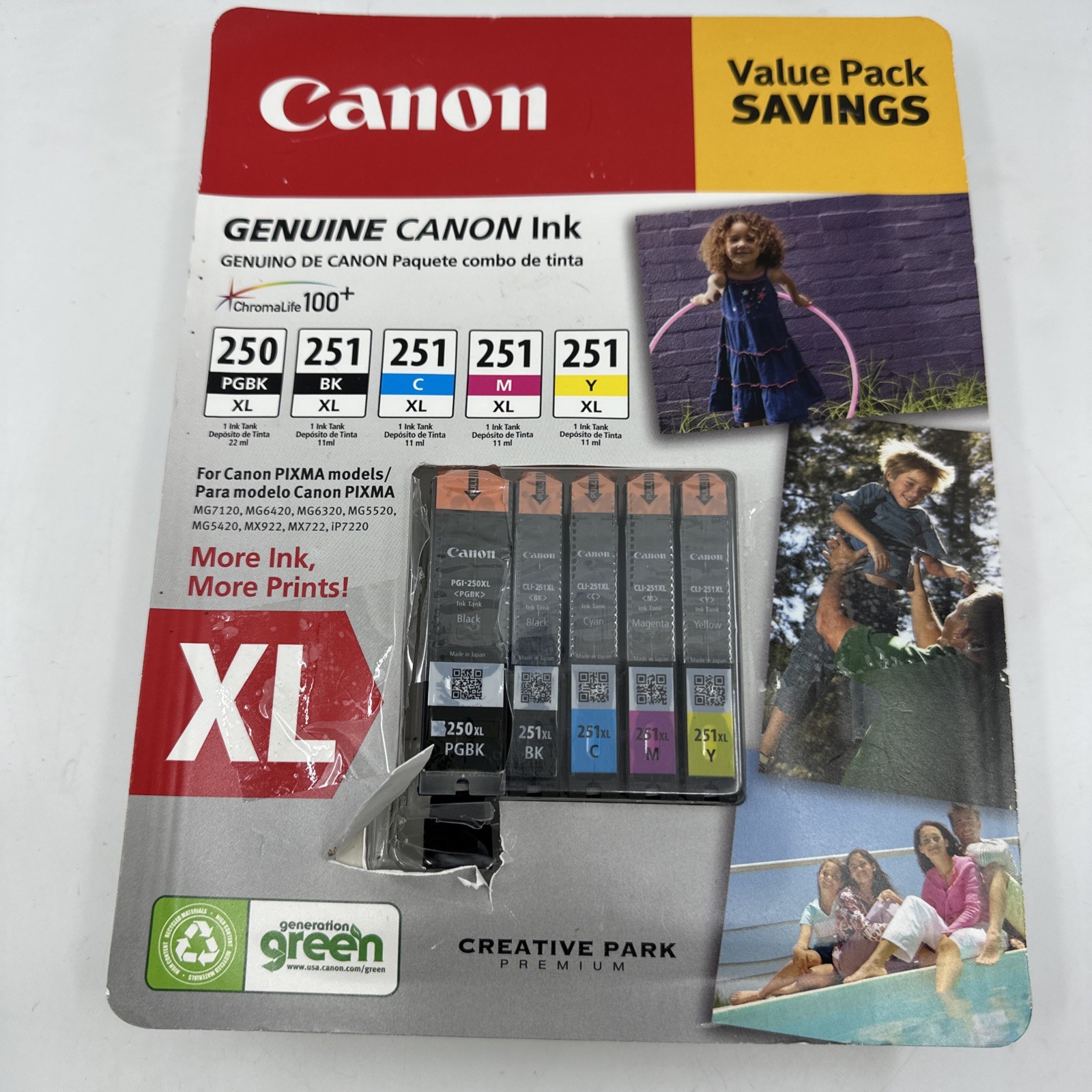 New Genuine Canon PGI-250XL CLI-251XL C/M/Y/BK Ink Cartridges Value 5 Pack OEM
