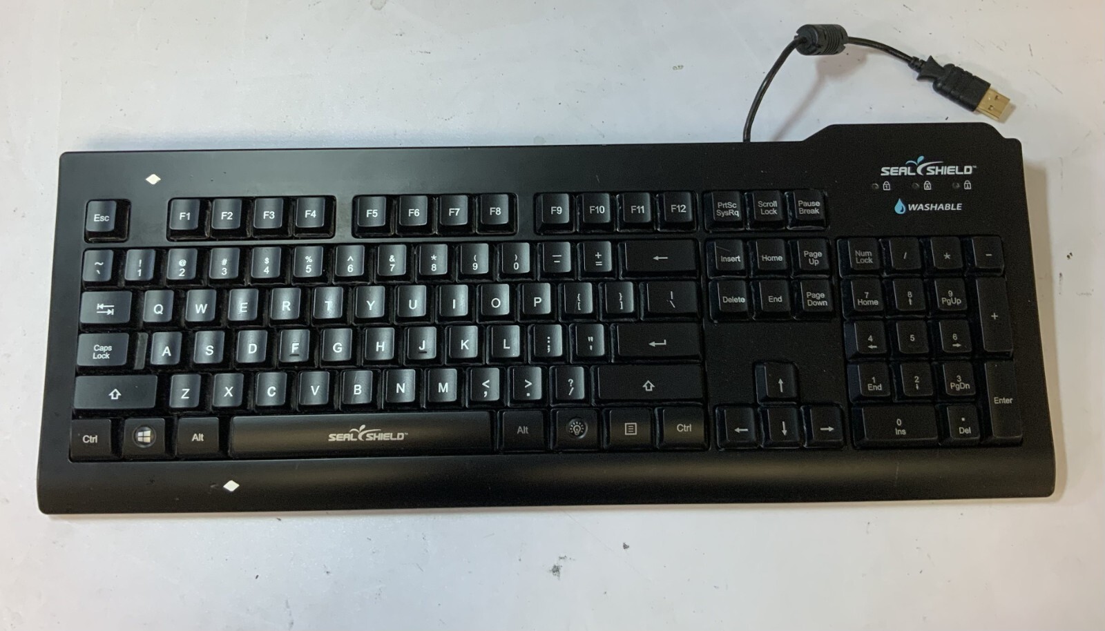 Seal Shield SSKSV207G r3 Black Medical Grade Backlit Wired Keyboard "C2E"