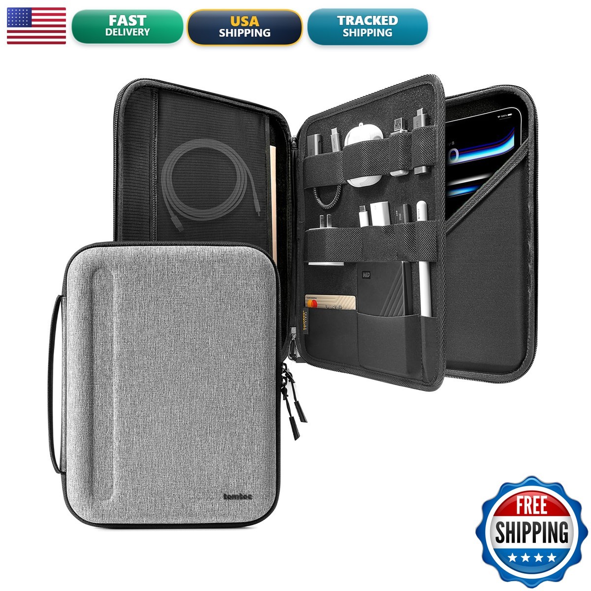 tomtoc Portfolio Case for 13" iPad Air M4/M3/M2, iPad Pro M5/M4, 12.9" M2/M1