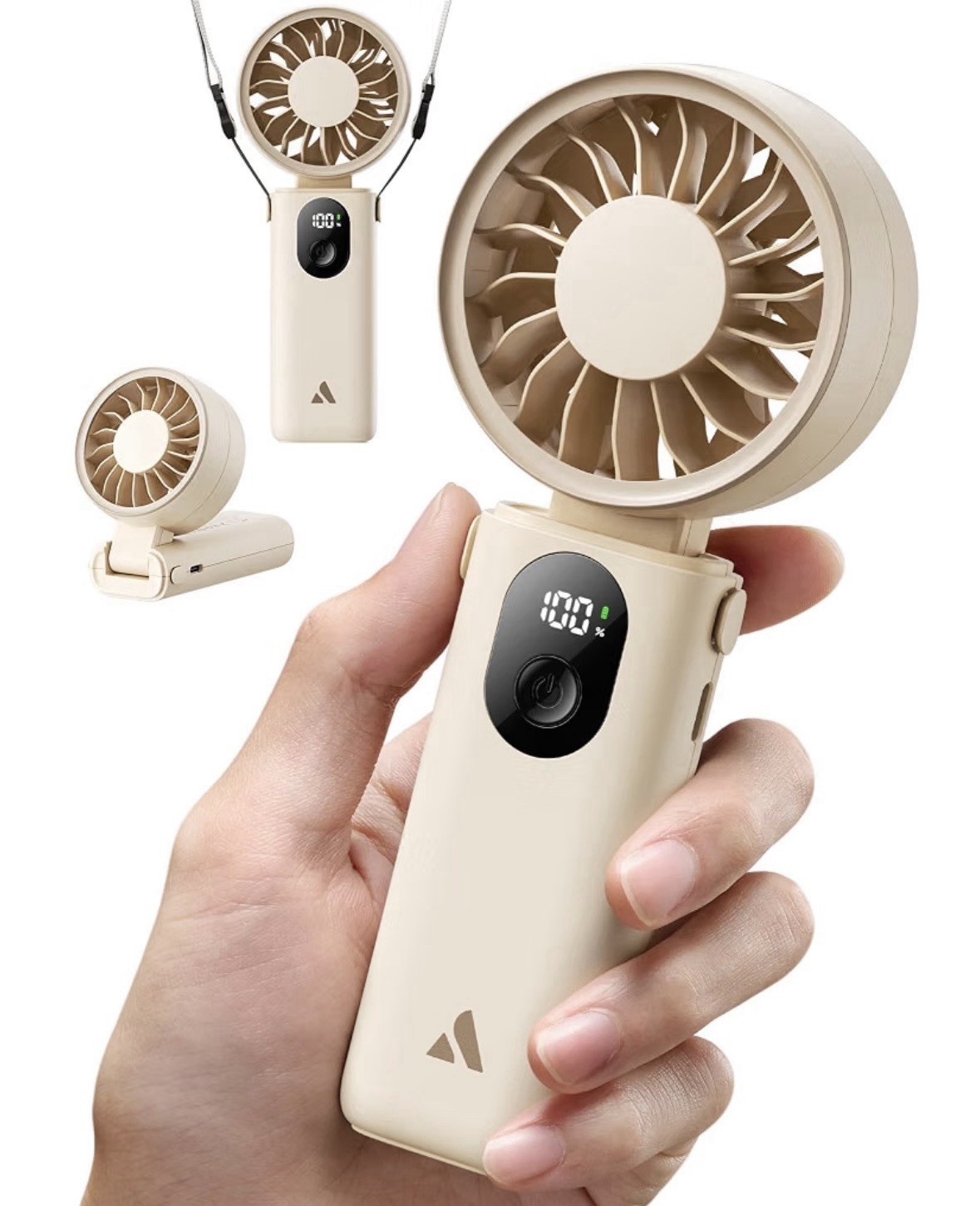 Aecooly Mighty Portable Fan, Powerful Handheld Fan, USB Rechargeable [10H Max Co