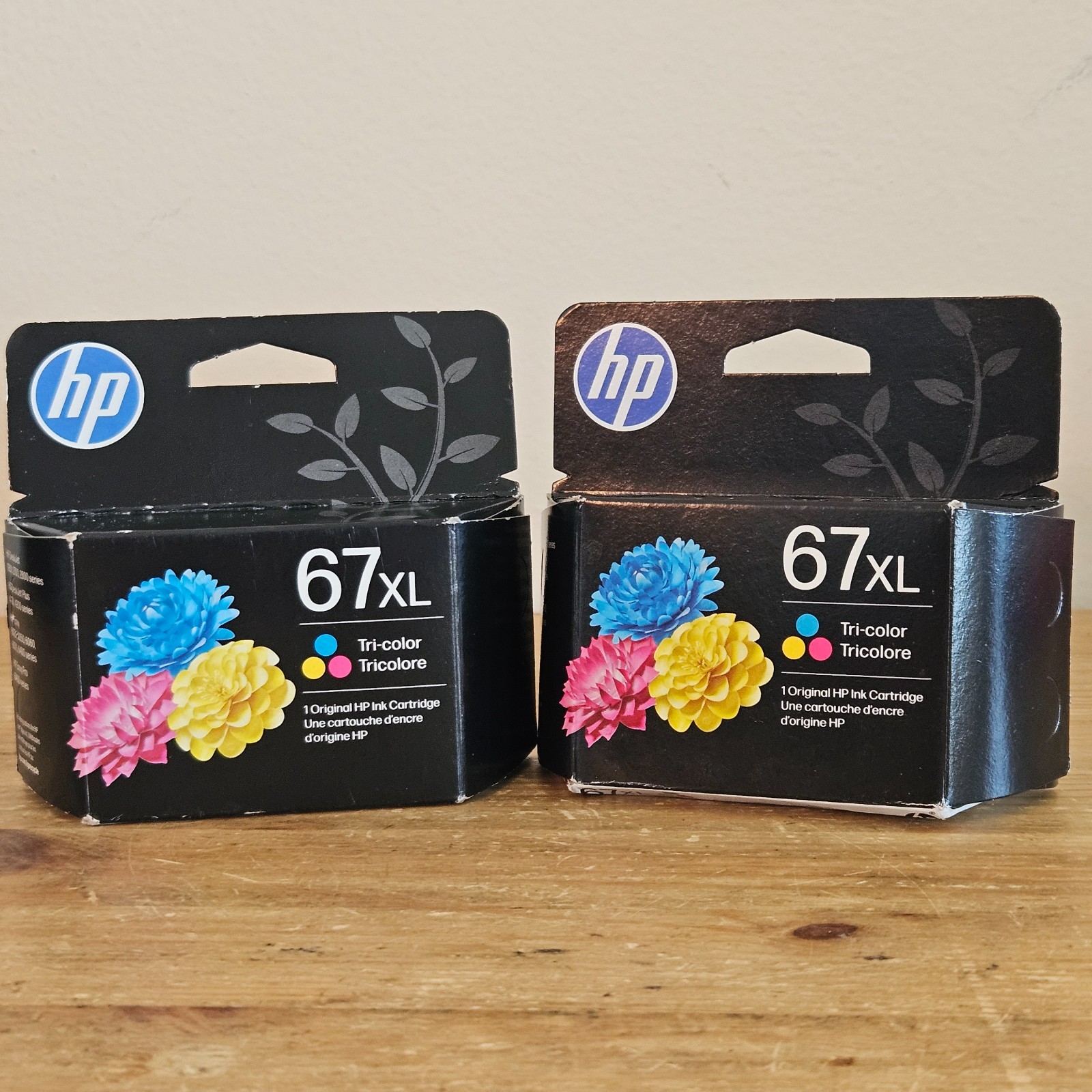 Lot of 2 Genuine HP 67XL High Yield Tri-color Original Ink Cartridge