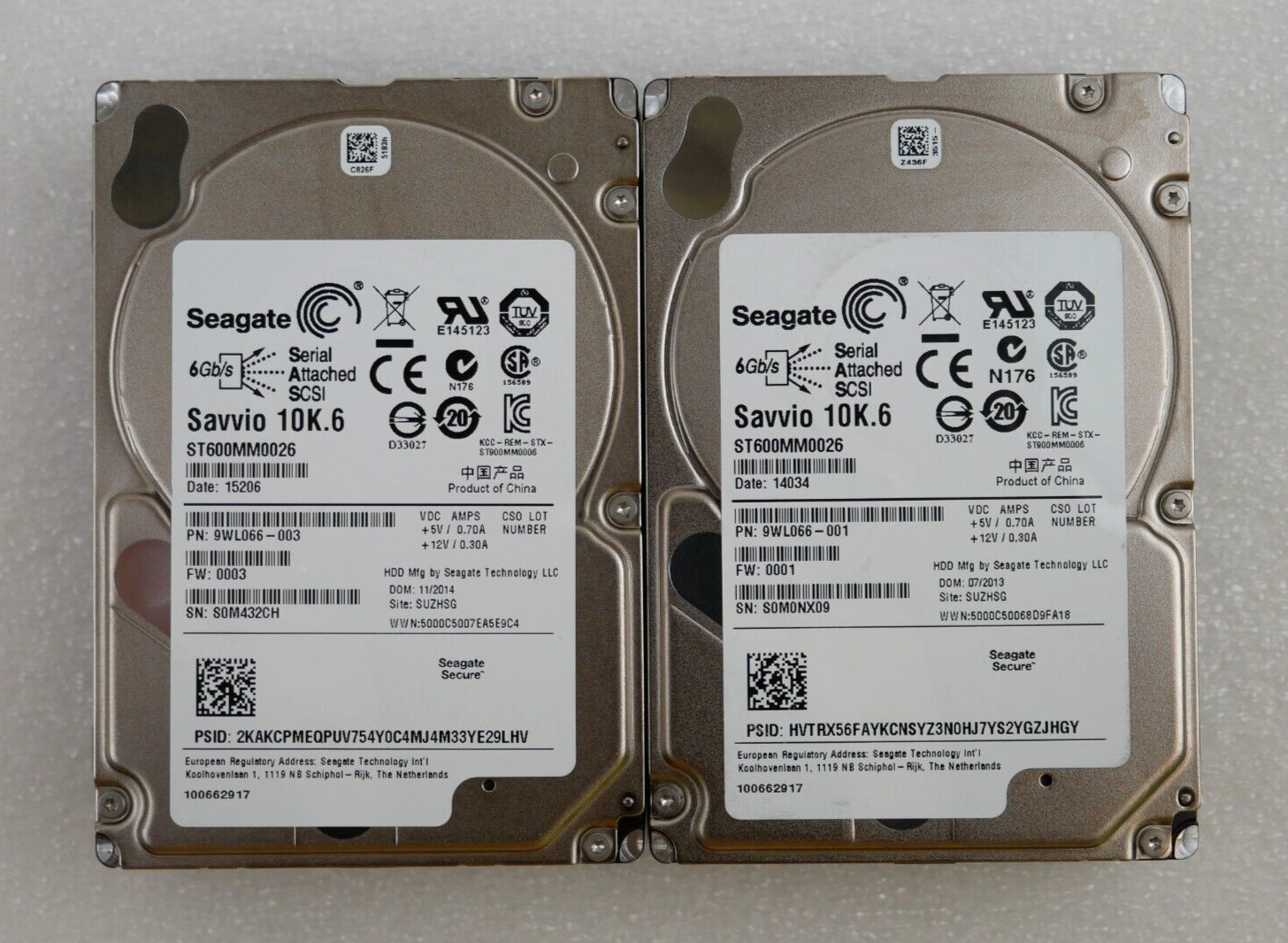 Lot of 4 Seagate Savvio ST600MM0026 600GB 10K 6G SAS 2.5\