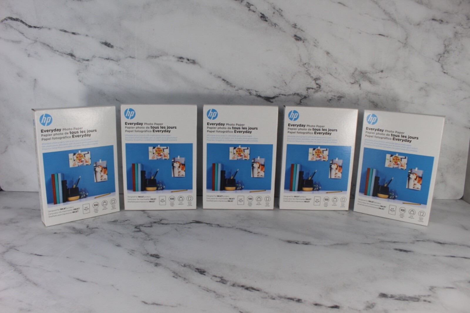 HP - Everyday Glossy 4" x 6" Photo Paper - LOT OF 5 100 Count - White -total 500
