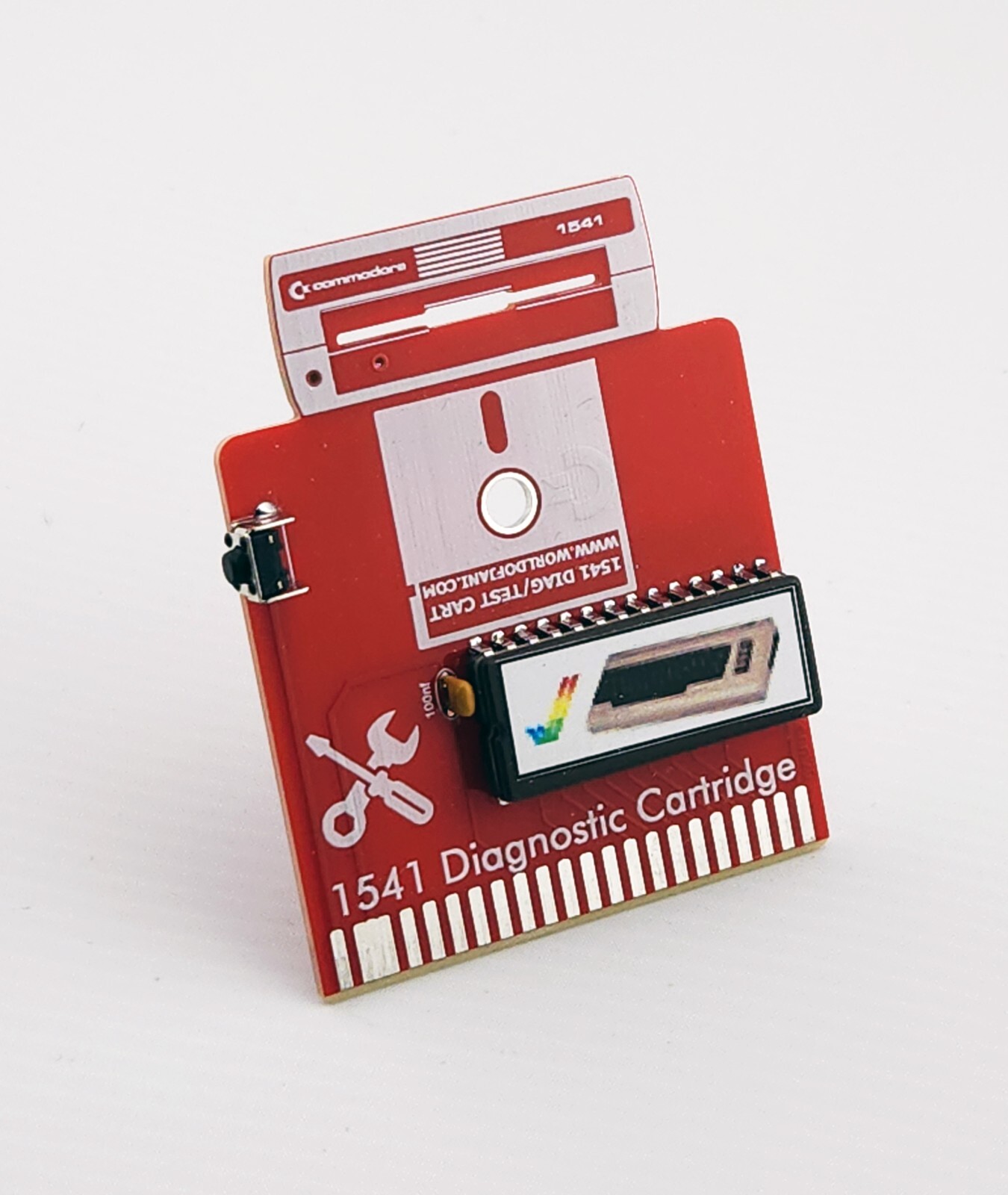 COMMODORE 1541 Floppy Disk Drive Diagnostic Test Cartridge for C64/C128(D) Red