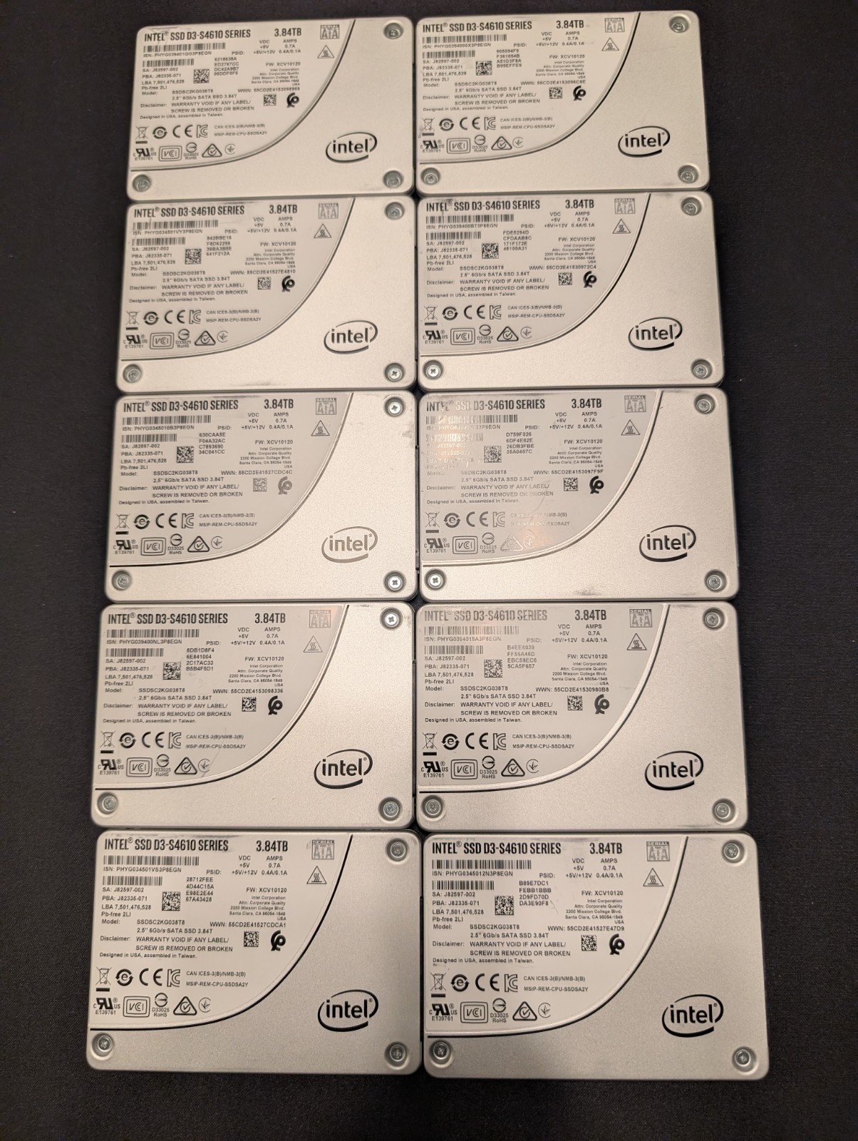 Intel D3-S4610 3.84TB Enterprise SATA SSD 2.5" SSDSC2KG038T8 | Wiped Used