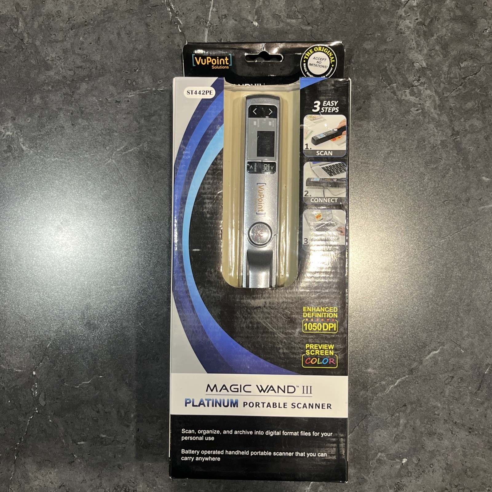 VuPoint Magic Wand III ST442PE Portable Scanner Platinum NEW Handheld