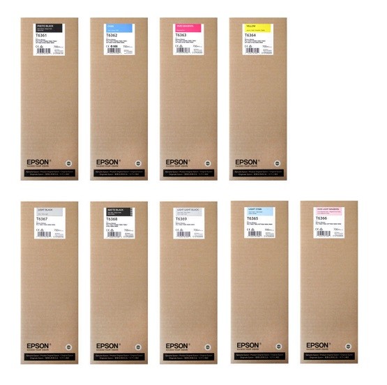 9 x Original Ink Epson Stylus Pro 11880 700ml T5911 - T5919 Cartridge Set