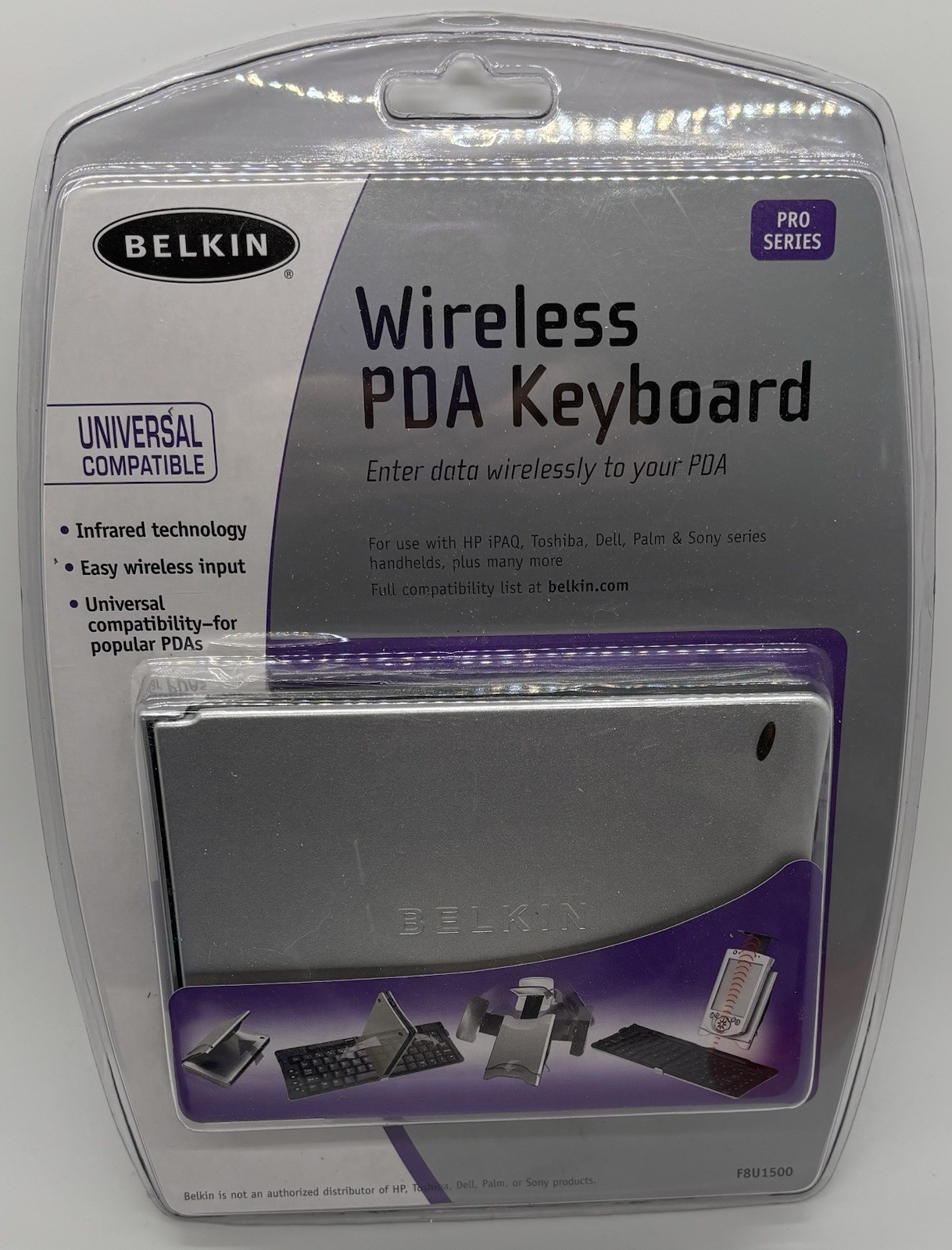 Vintage BELKIN WIRELESS F8U1500 PDA Keyboard  Universal Infrared  NEW & SEALED
