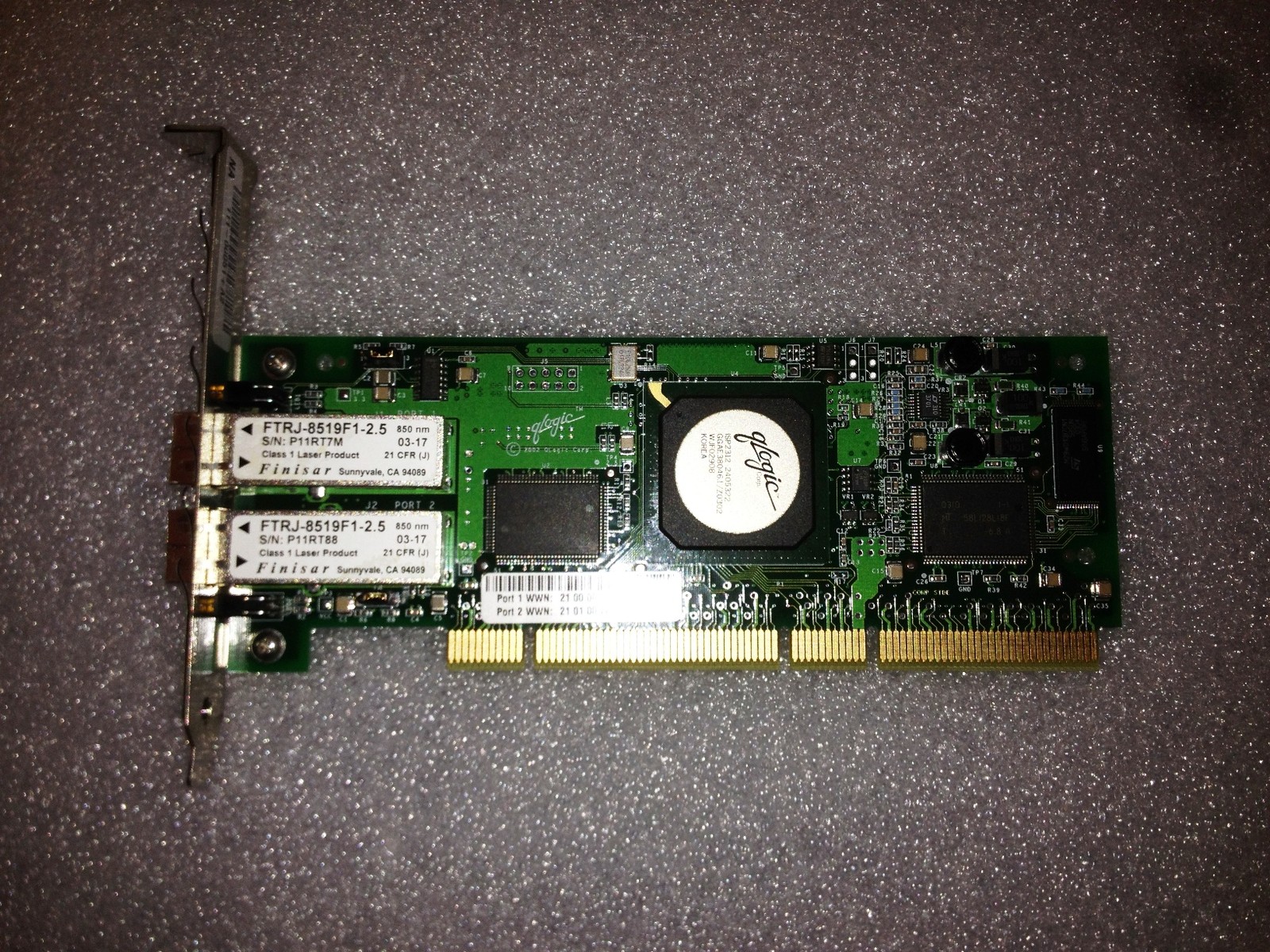 Sun QLogic FC5010409-27 B Dual Port Fiber 2GB QLA2342 PCI-X Network Card