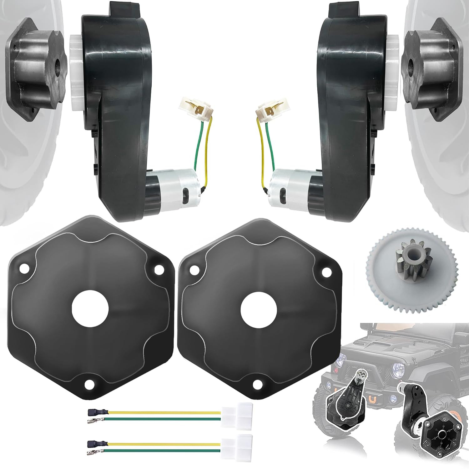 2Pack 24V RS555 12000RPM High Torque Drive Motor Gearbox for Power Wheels Motor