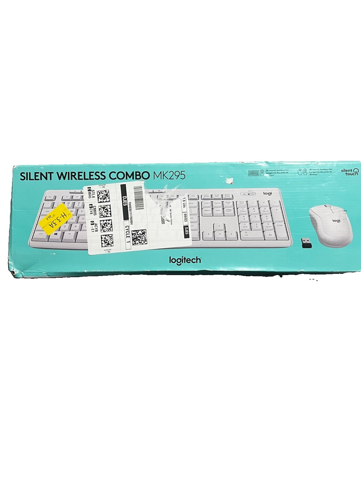 Logitech - MK295 Full-size Wireless Keyboard & Mouse Combo - White