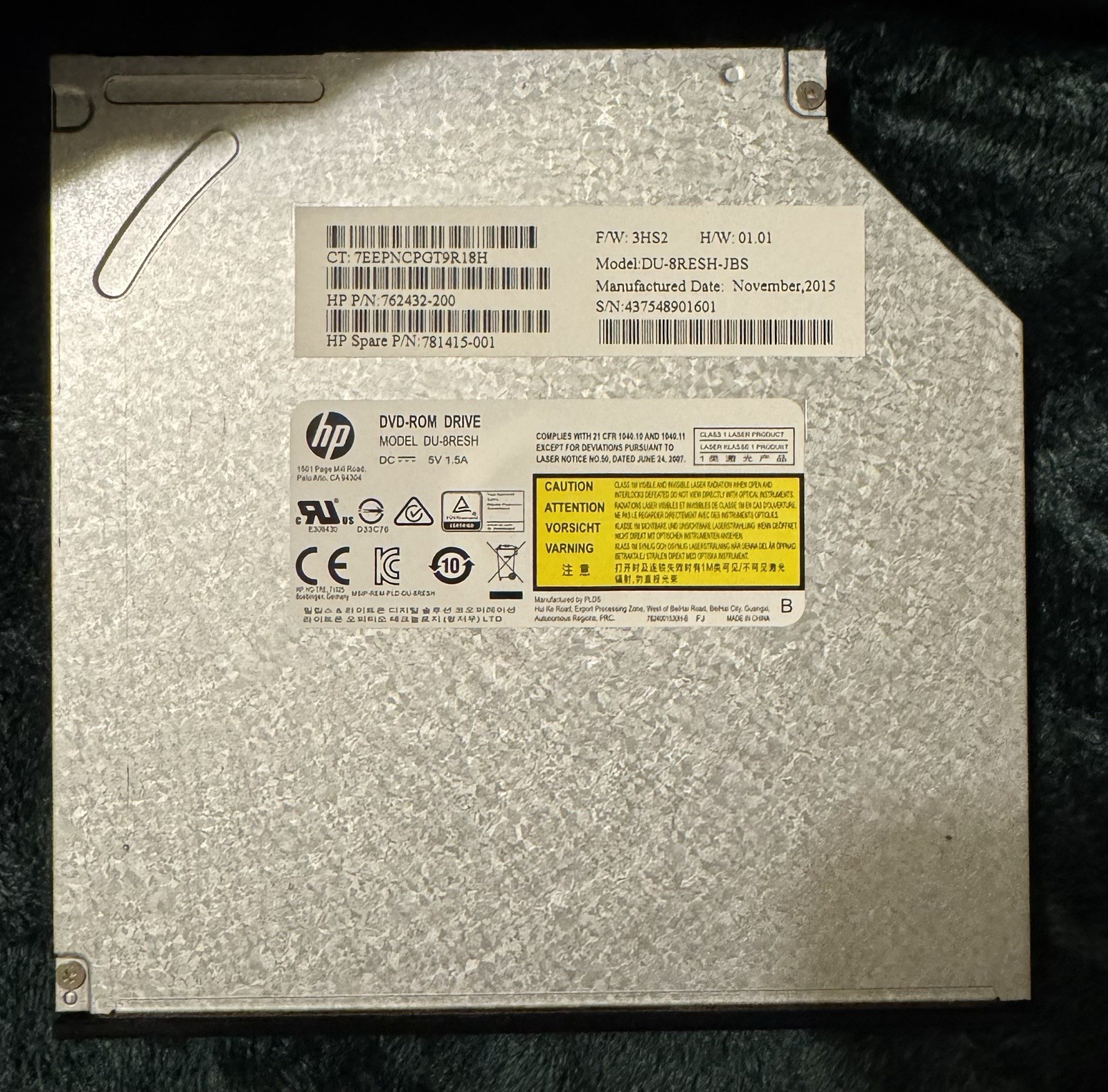 HP Internal SATA DVD/CD ROM Drive DU-8RESH
