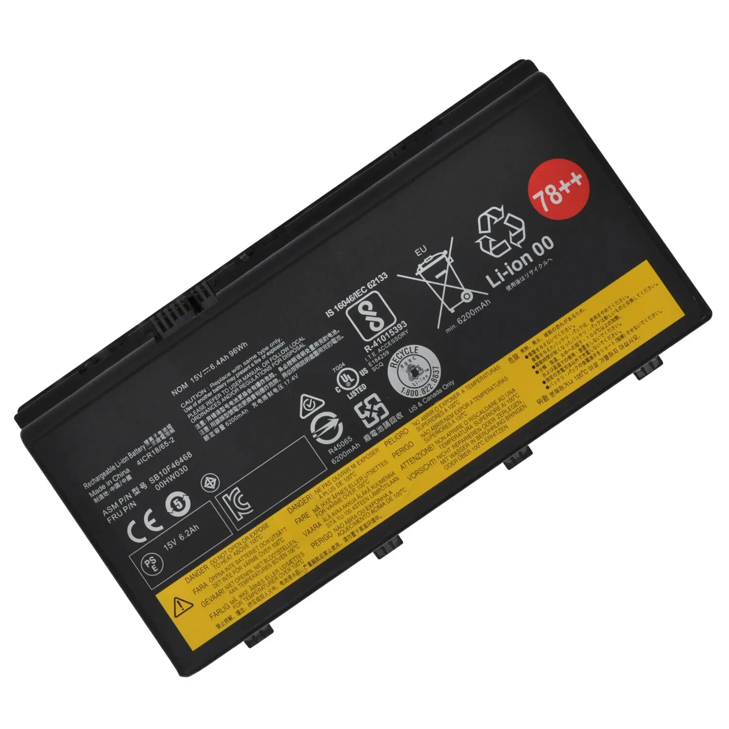Genuine 78++ 00HW030 Battery for Lenovo ThinkPad P70 P71 SB10F46468 01AV451 96Wh