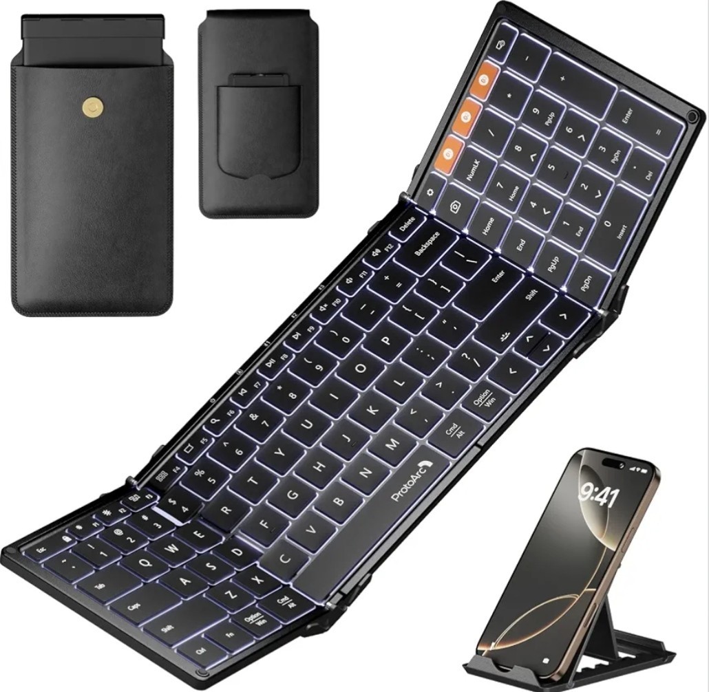 ProtoArc XK01 Foldable Wireless Keyboard Bluetooth Full-Size Portable Brand New
