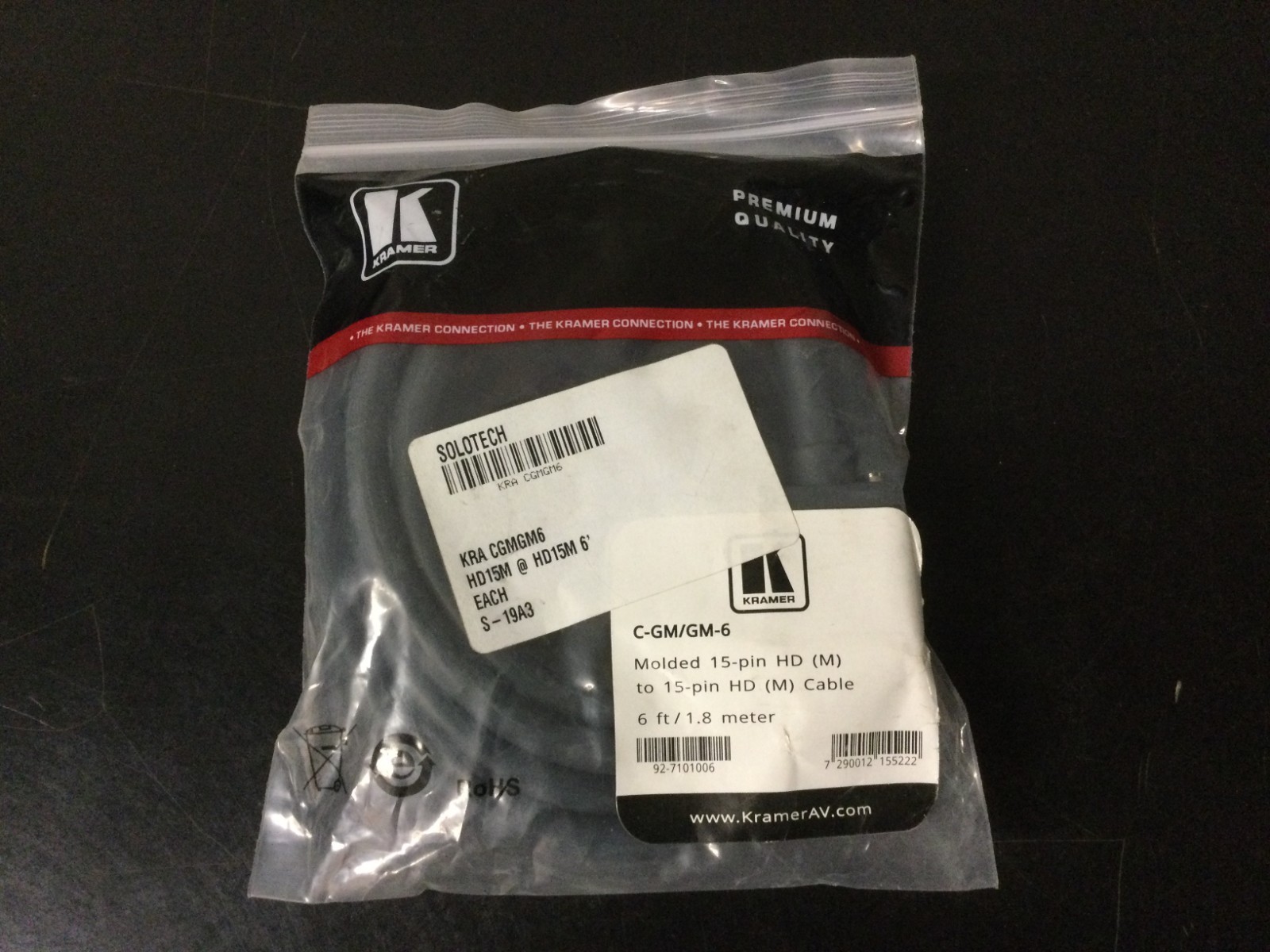 Kramer C-GM GM-6 VGA Cable 6ft HD15 Male to Male Premium Quality New  10 pack