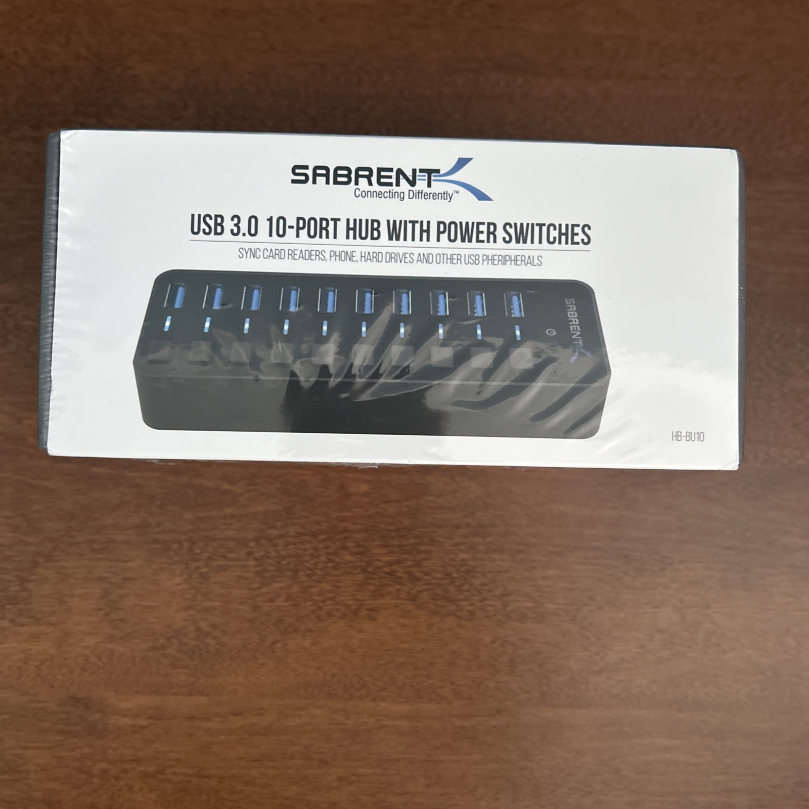10-Port 60W USB 3.0 Hub with Individual Power Switches and LEDs HB-BU10 Sealed 