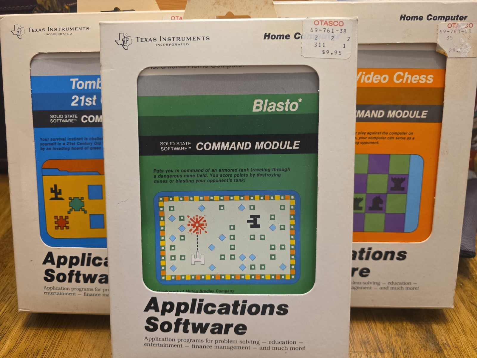Vintage Texas Instrument Home Computer Video Games In Original Packaging.