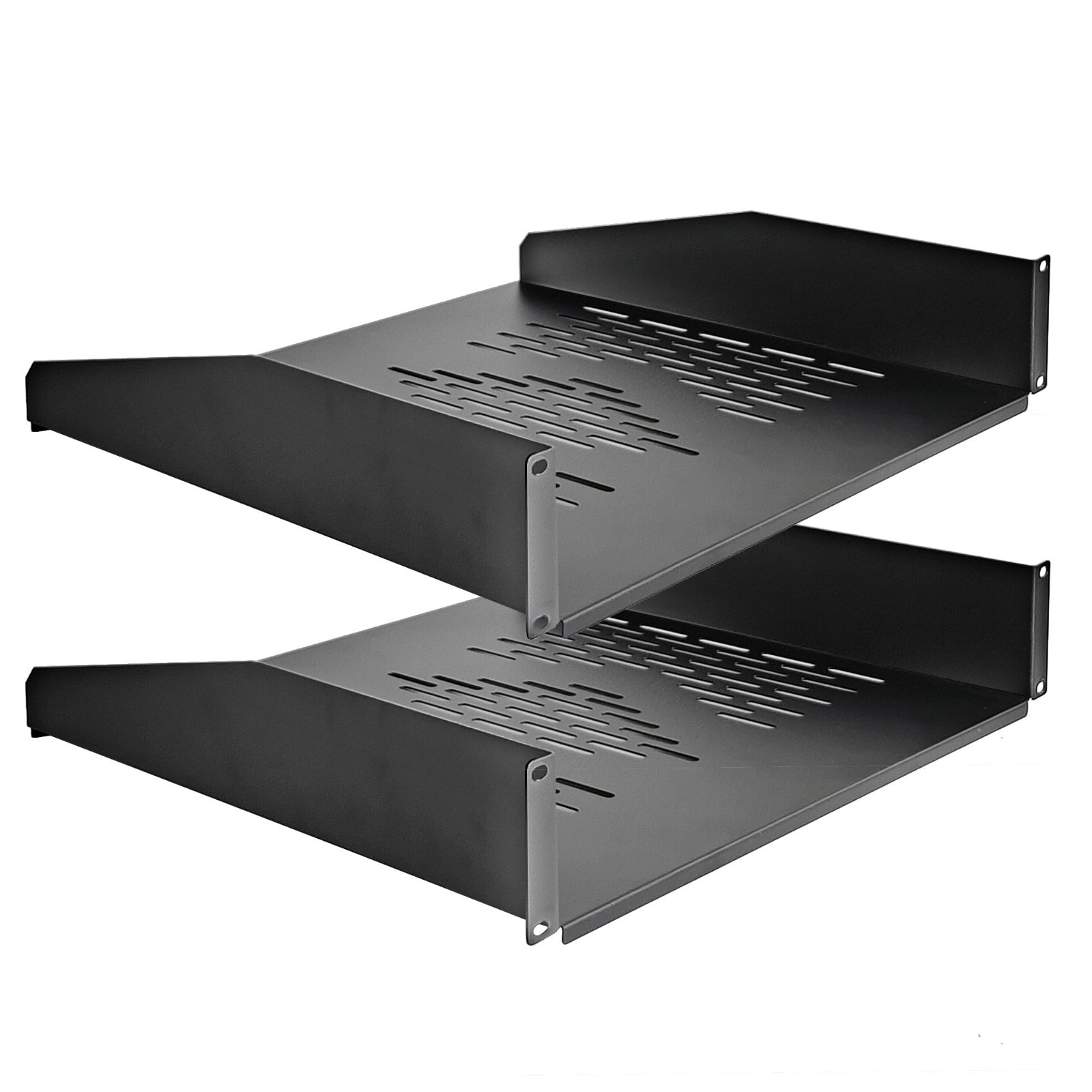 RIVECO 2 PCS 2U Rack Shelves 14 Inch Depth, Mount Vented 14 Inch, Black 