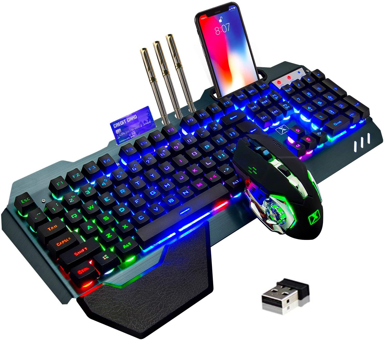 Teclado Y Mouse Inalambrico Gamer Razer Croma Gaming Iluminacion Teclas Para Pc