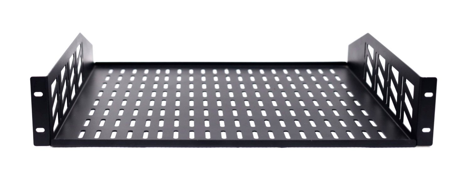 Strong FS Series 2U 16'' Depth Vented Steel Rack Shelf For AV Home Theater w391