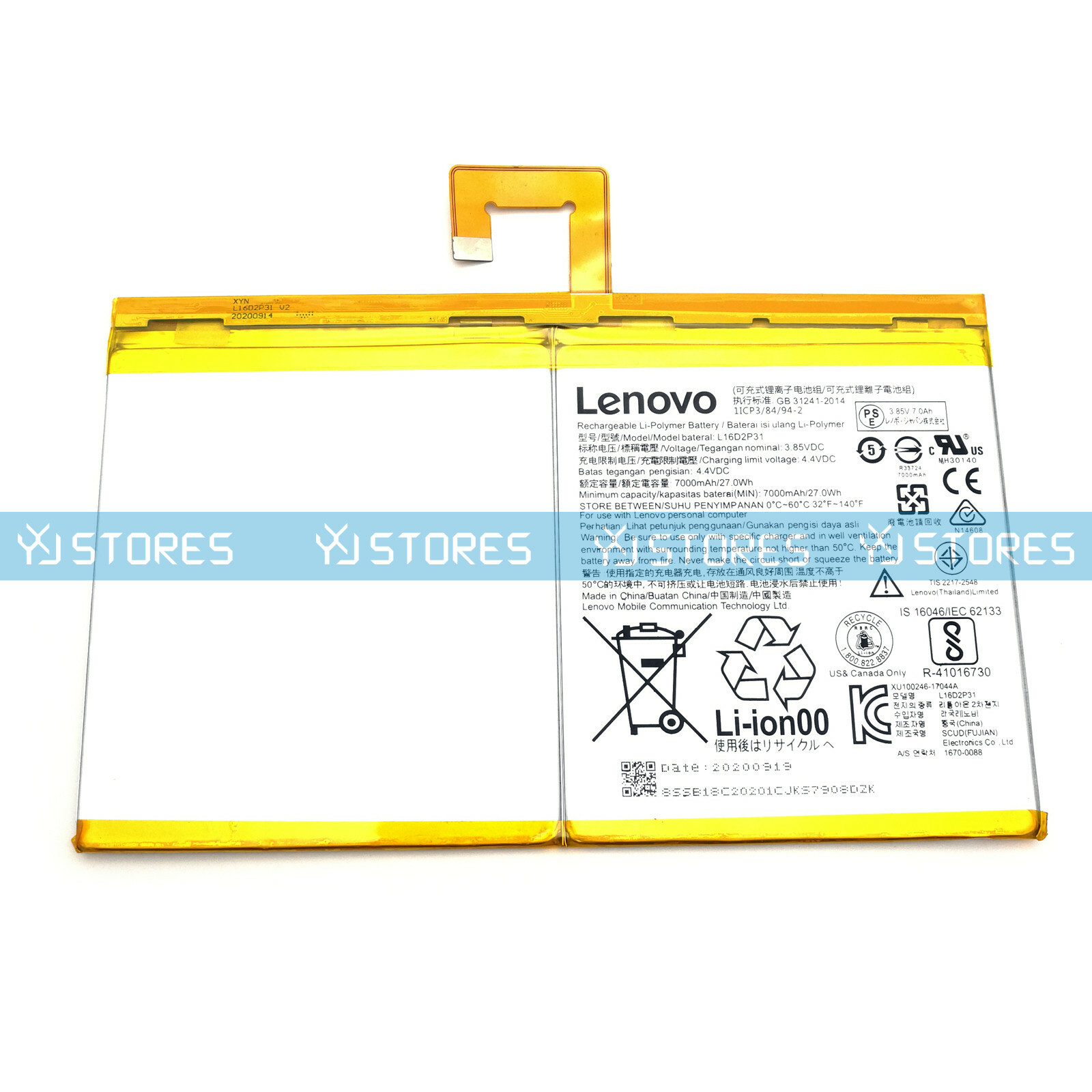 Genuine L16D2P31 Battery for Lenovo Tab 4 10 TB-X704F TB-X704A TB-X704L TB-X304F
