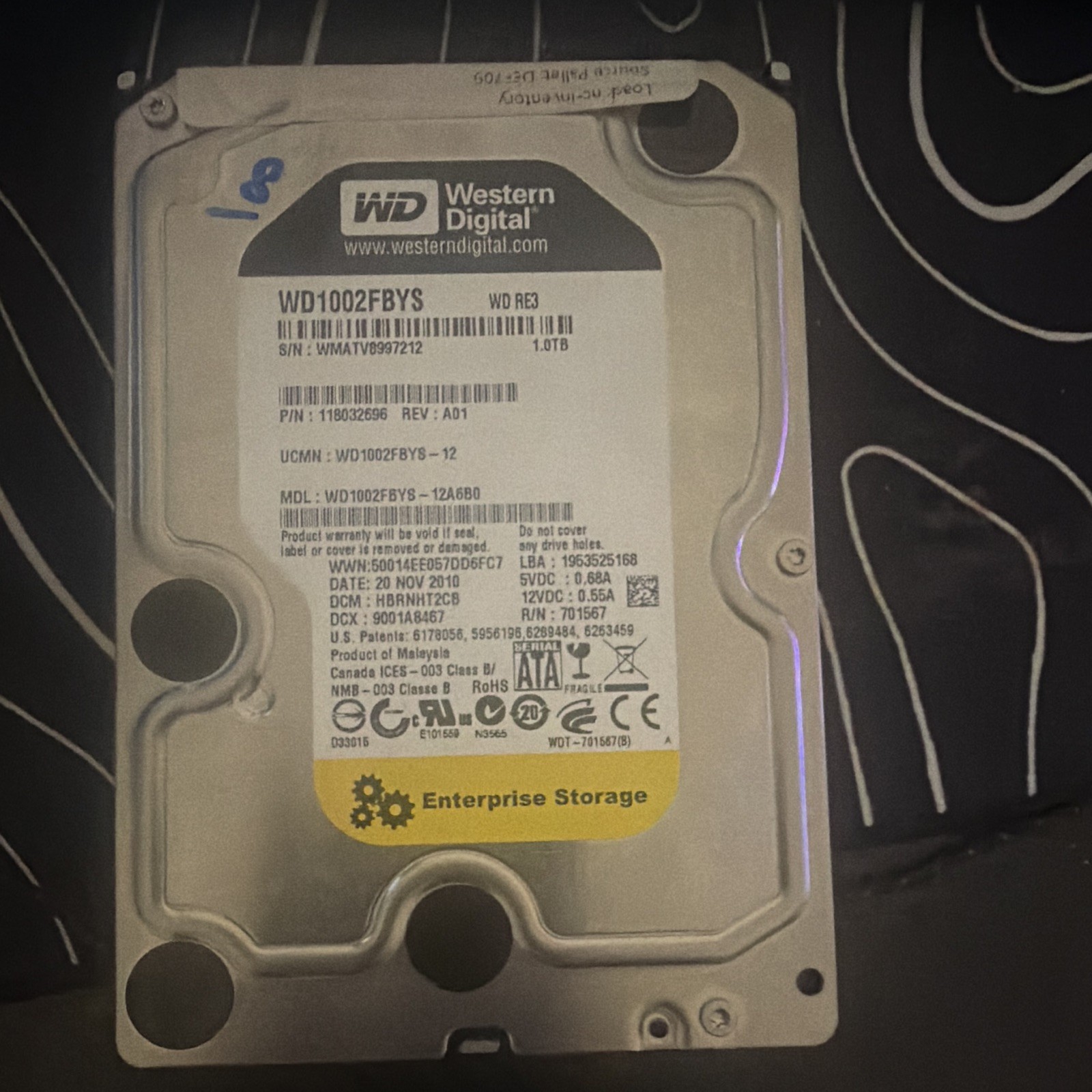 Western Digital RE3 WD1002FBYS 1TB 3.5" SATA 7200RPM 32MB HDD