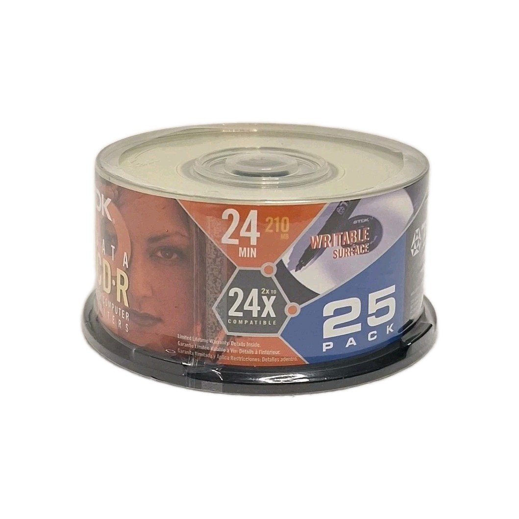 Sealed 25 Pack TDK Mini Data CD-R 24 Minute 210MB 24x For Computer Writers