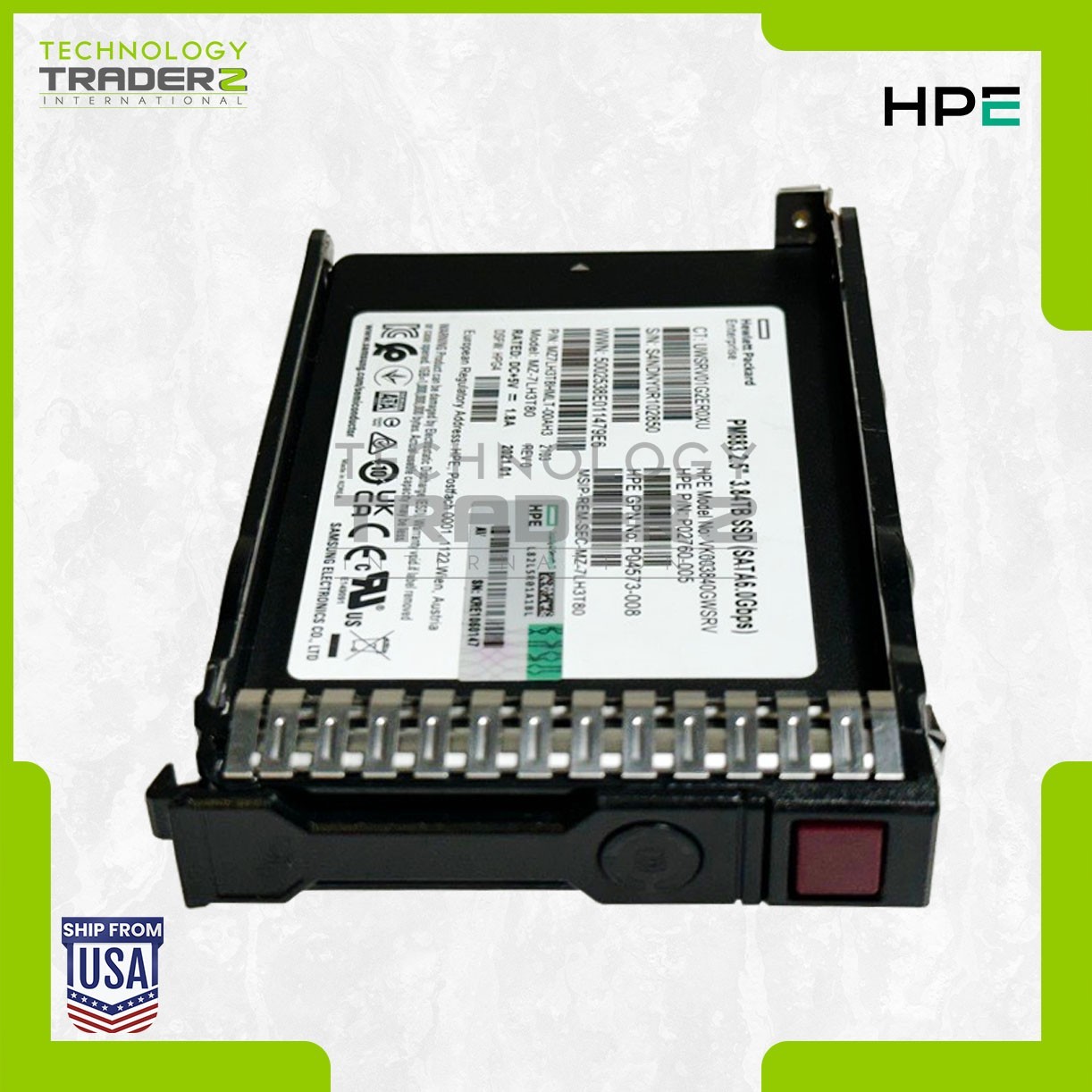 P04570-B21 HPE 3.84TB SATA 6G RI SC 2.5” SSD P02760-005 P04573-008 W/ Blank Tray
