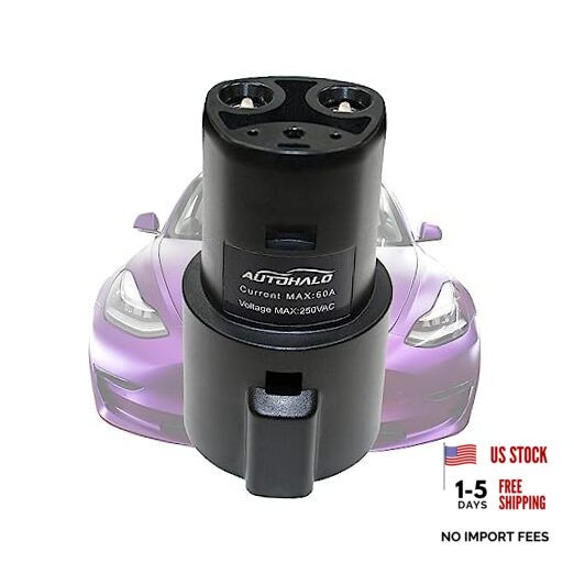 J1772 to Tesla Charging Adapter 60 Amp / 250V AC Compatible with SAE J1772 EV